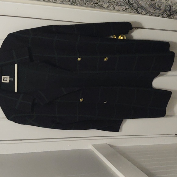 Anne Klein Navy and Green Blazer style cardigan sweater size L - Picture 7 of 7